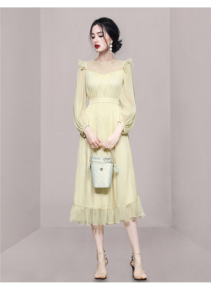 【dress】フリルパフスリーブワンピース　M29945