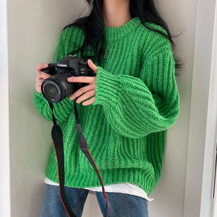 【tops】クルーネックニットセーター　M26660