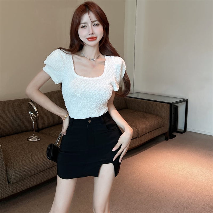 【tops】パフスリーブTシャツ　M25094