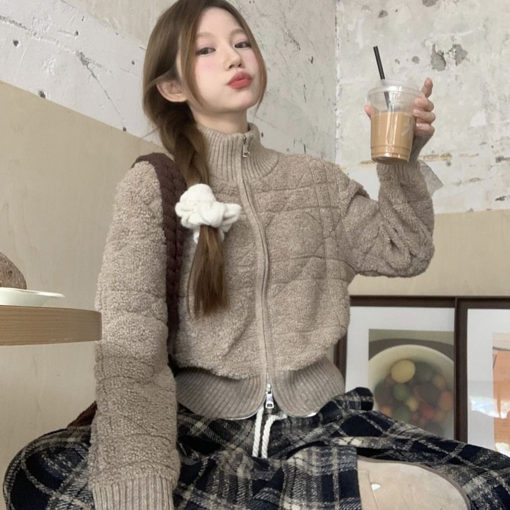 【outer】ファスナーニットカーデ　M26913