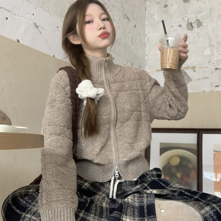 【outer】ファスナーニットカーデ　M26913
