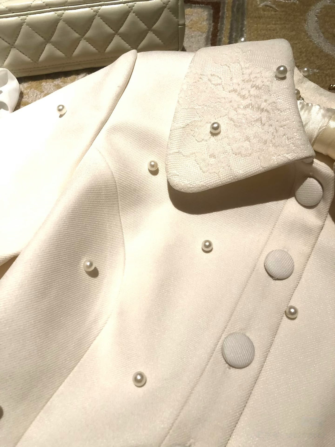 【set】パール付きショートジャケット×ロングスカートセット    N3401