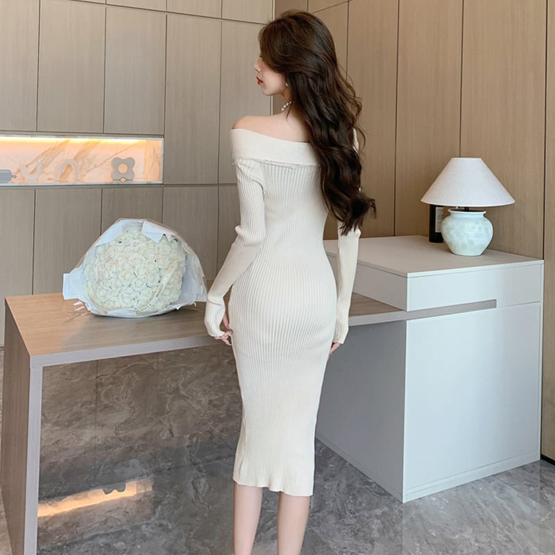 【dress】女性力を高める～エレガントニットワンピース　M17490