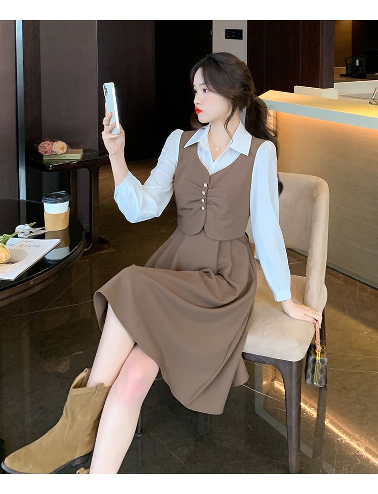 【dress】輝いて超人気 ! 切り替えデートワンピース　M17404