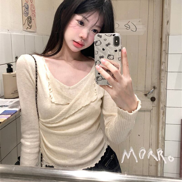 【tops】切り替えニットトップス　M27339