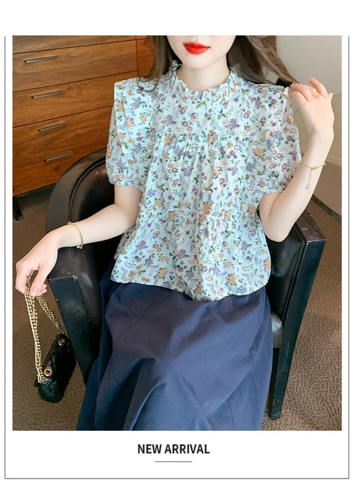 【set】人気を独占中 2点セット花柄シャツトップス+スカート　M17084