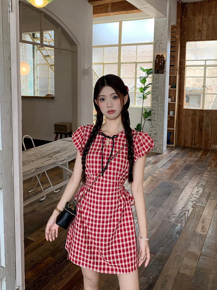 【dress】チェック柄ワンピース　M24139
