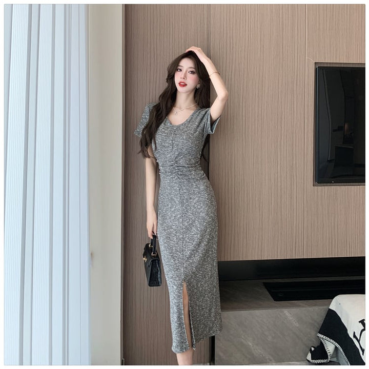 【dress】人気を独占中 ファッションスリットワンピース　M16889