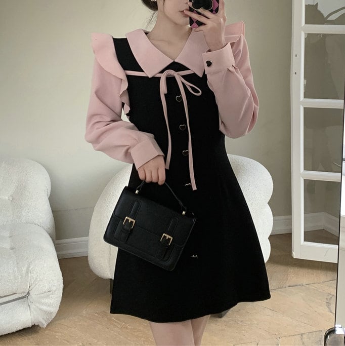 【dress】目立つ！スウィート切り替えデートワンピース　M17377