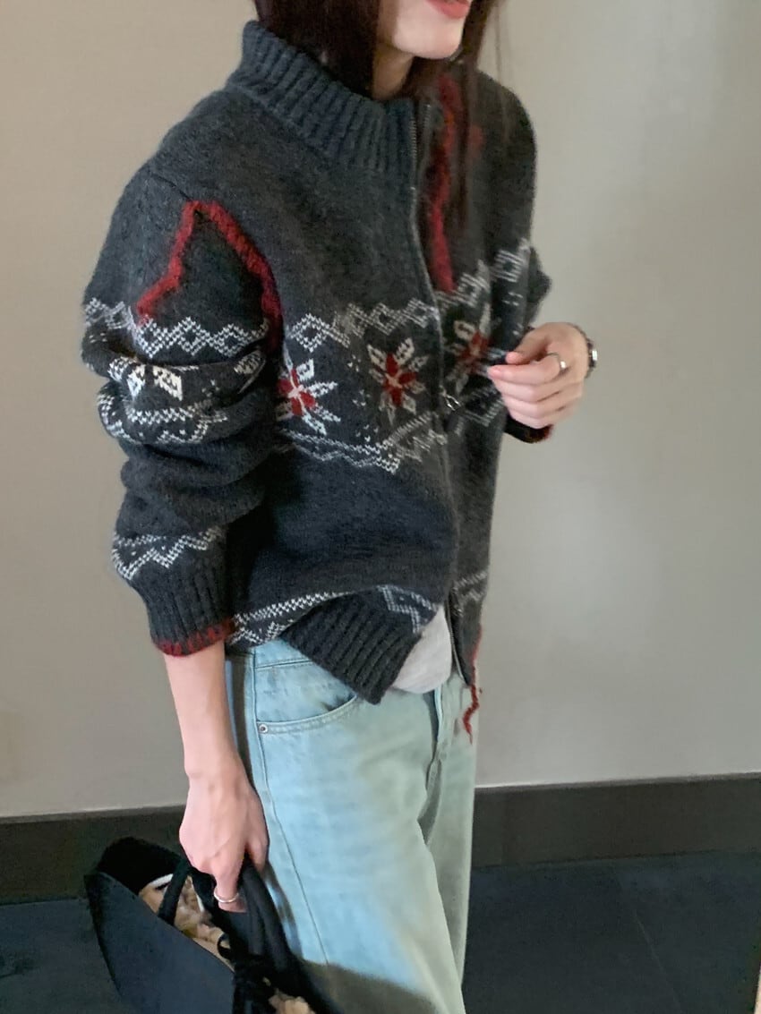 【outer】ファスナーニットカーデ　M27101