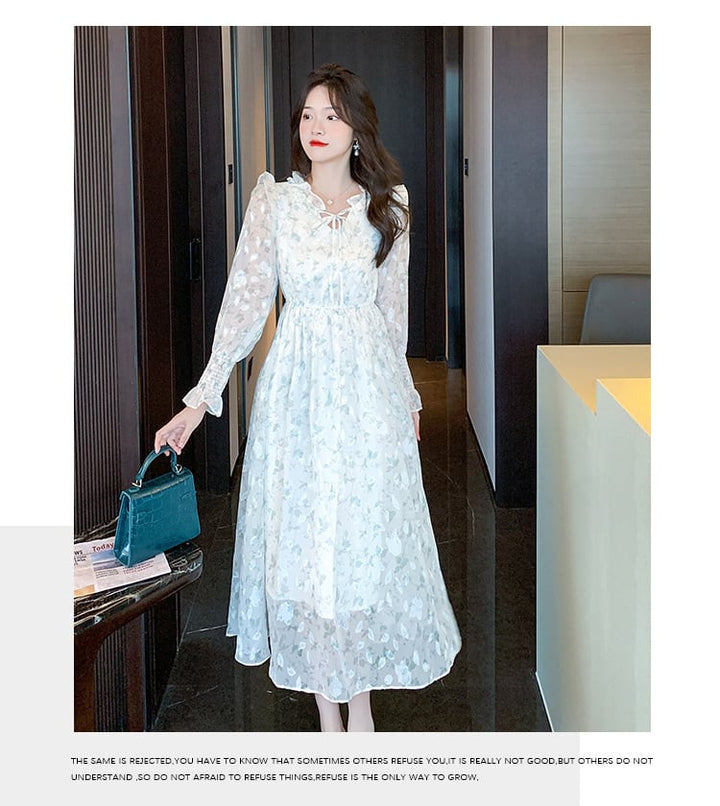 【dress】早い者勝ちVネック一目惚れ清新花柄ワンピース　M17030