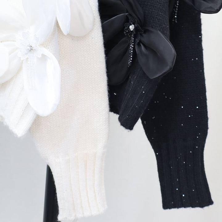 【tops】立体フラワーニットセーター　M26762