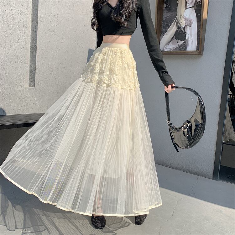 【bottoms】イレギュラーチュールスカート　M30146