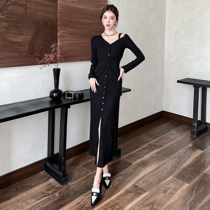 【dress】ニットワンピース Q7042