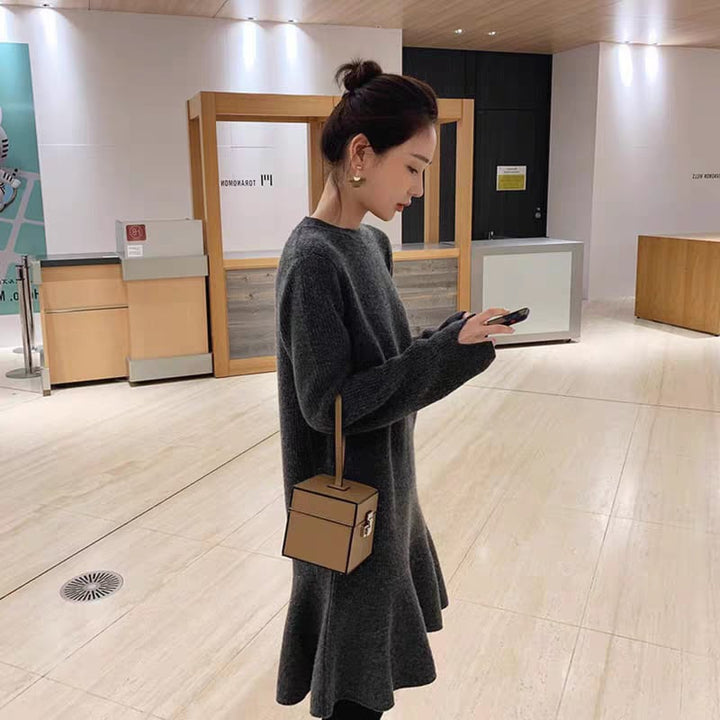 【dress】フリルニットワンピース　M26194