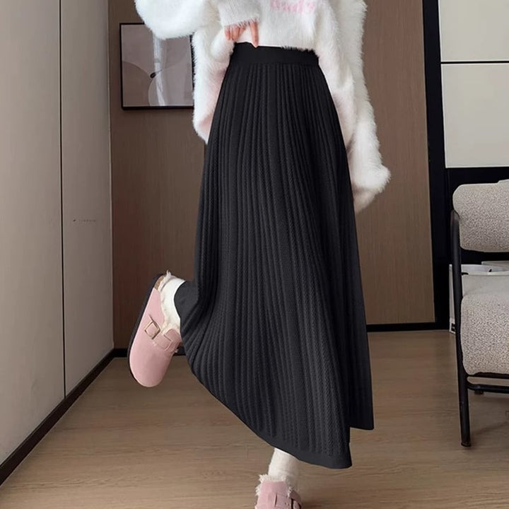 【bottoms】ロングニットスカート Q8122