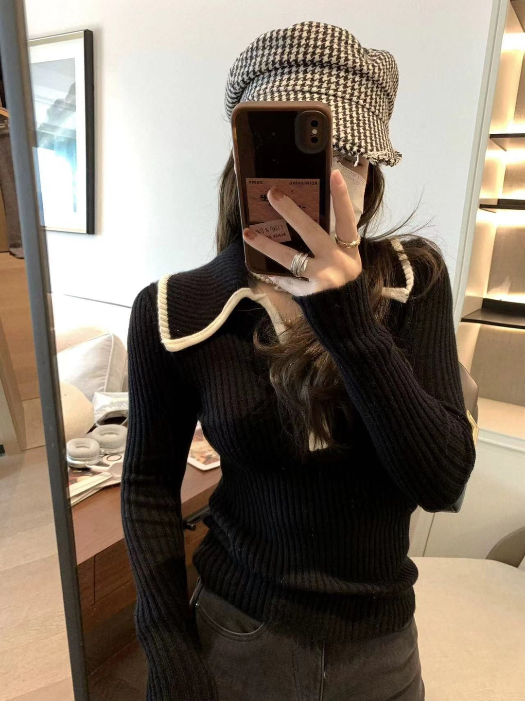 【tops】ファスナーニットトップス　M26552