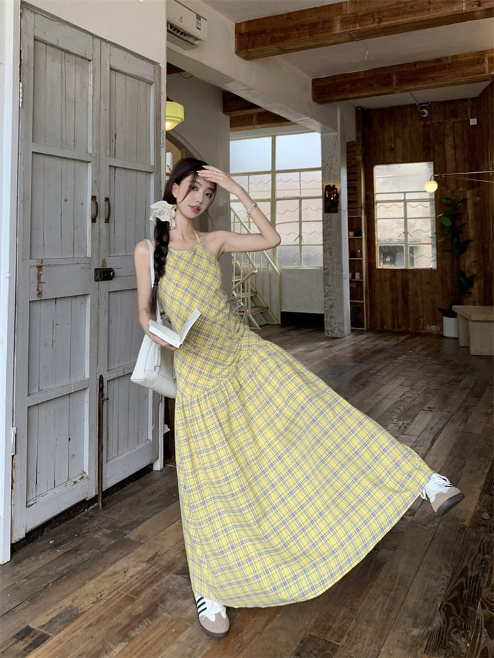 【dress】チェック柄キャミワンピース　M24372