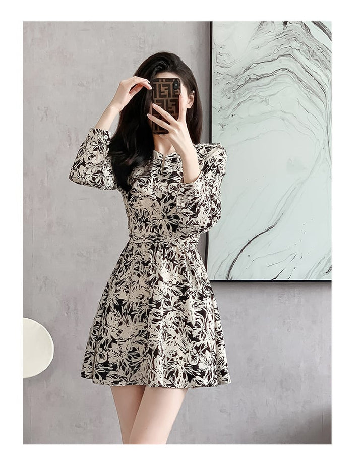 【dress】韓国系超人気スウィート花柄ワンピース着瘦せ　M17293
