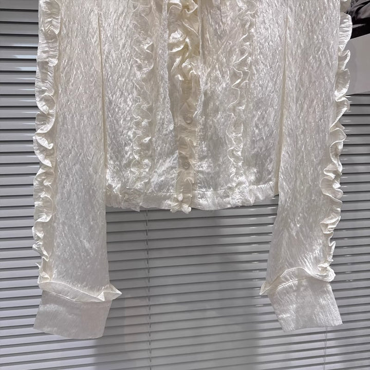 【tops】ピーターパンカラーフレアトップス Q8165