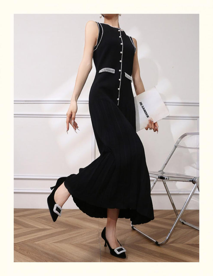 【dress】パールノースリーブワンピース　M24350
