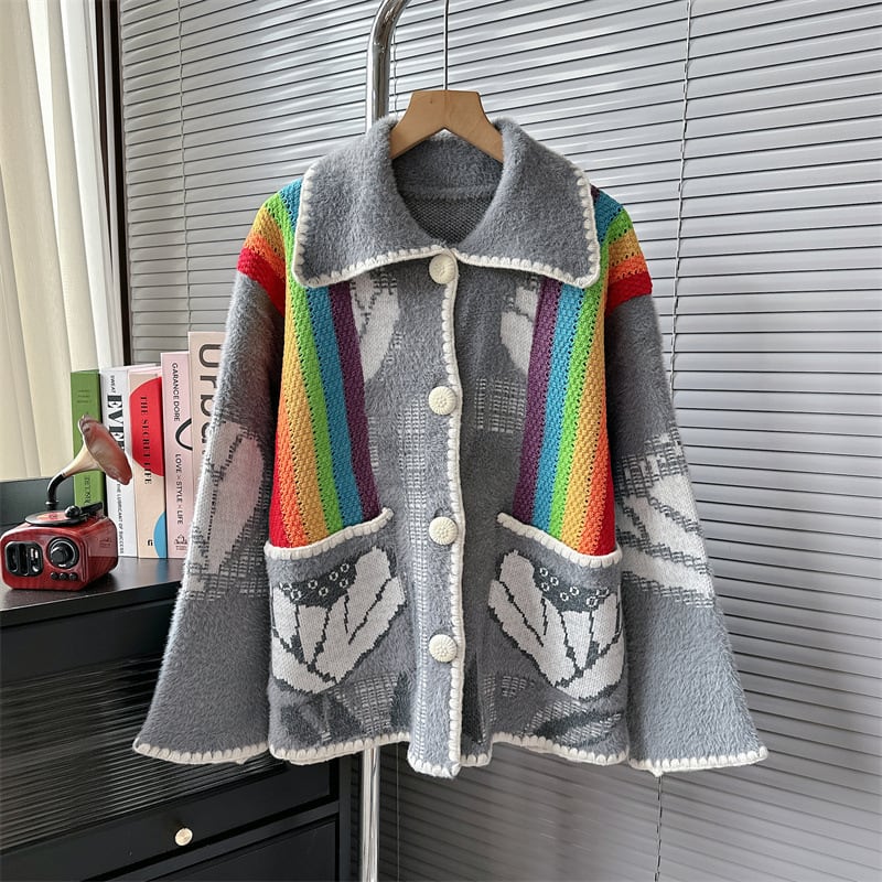 【outer】アウトポケットニットカーデ　M18213