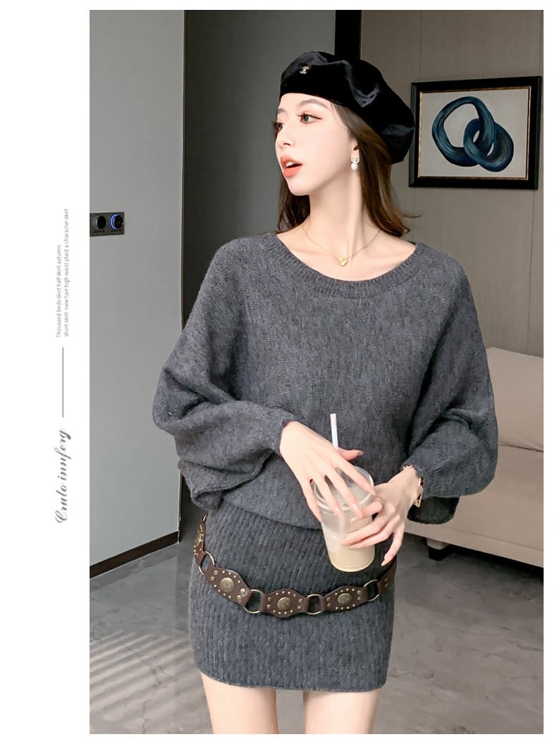【dress】オフショルダーニットミニワンピース　N2771