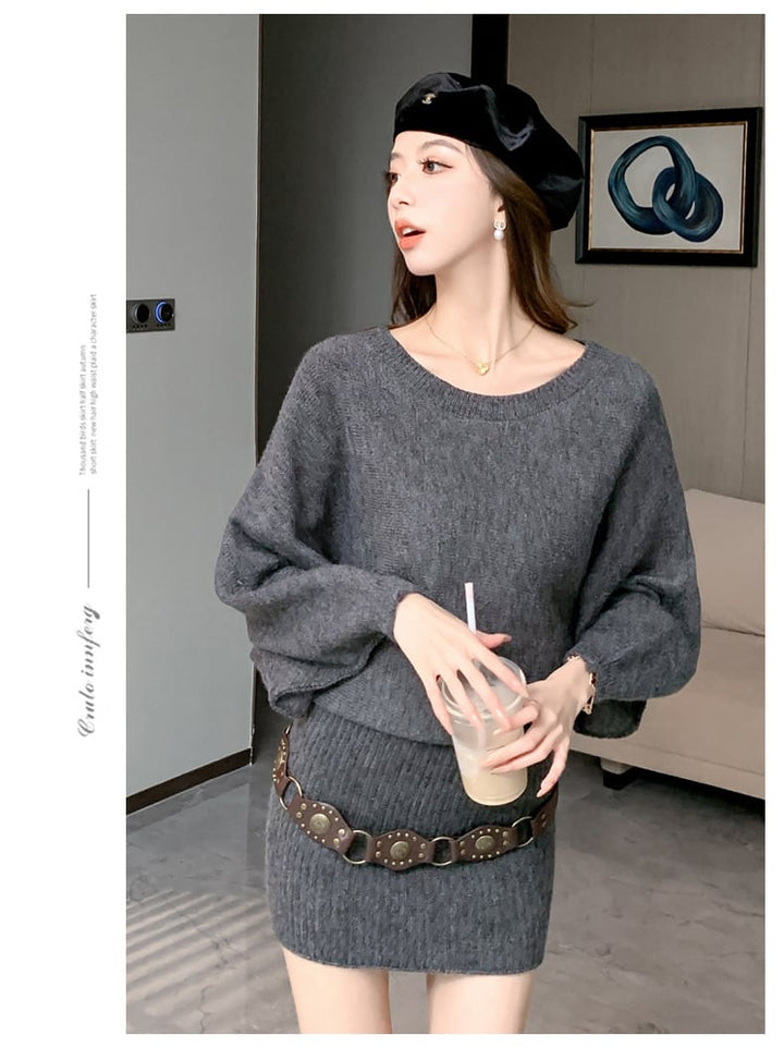 【dress】オフショルダーニットミニワンピース　N2771
