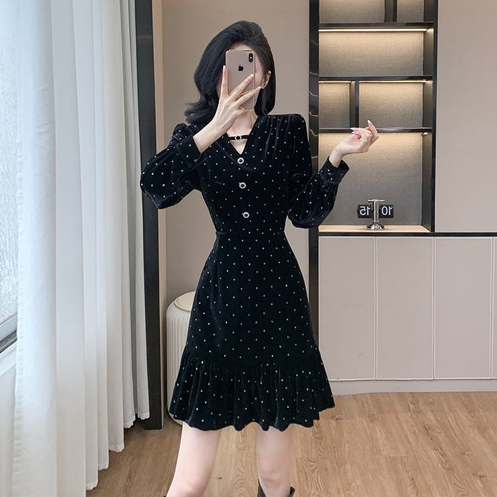 【dress】ドット柄ワンピース　M26485