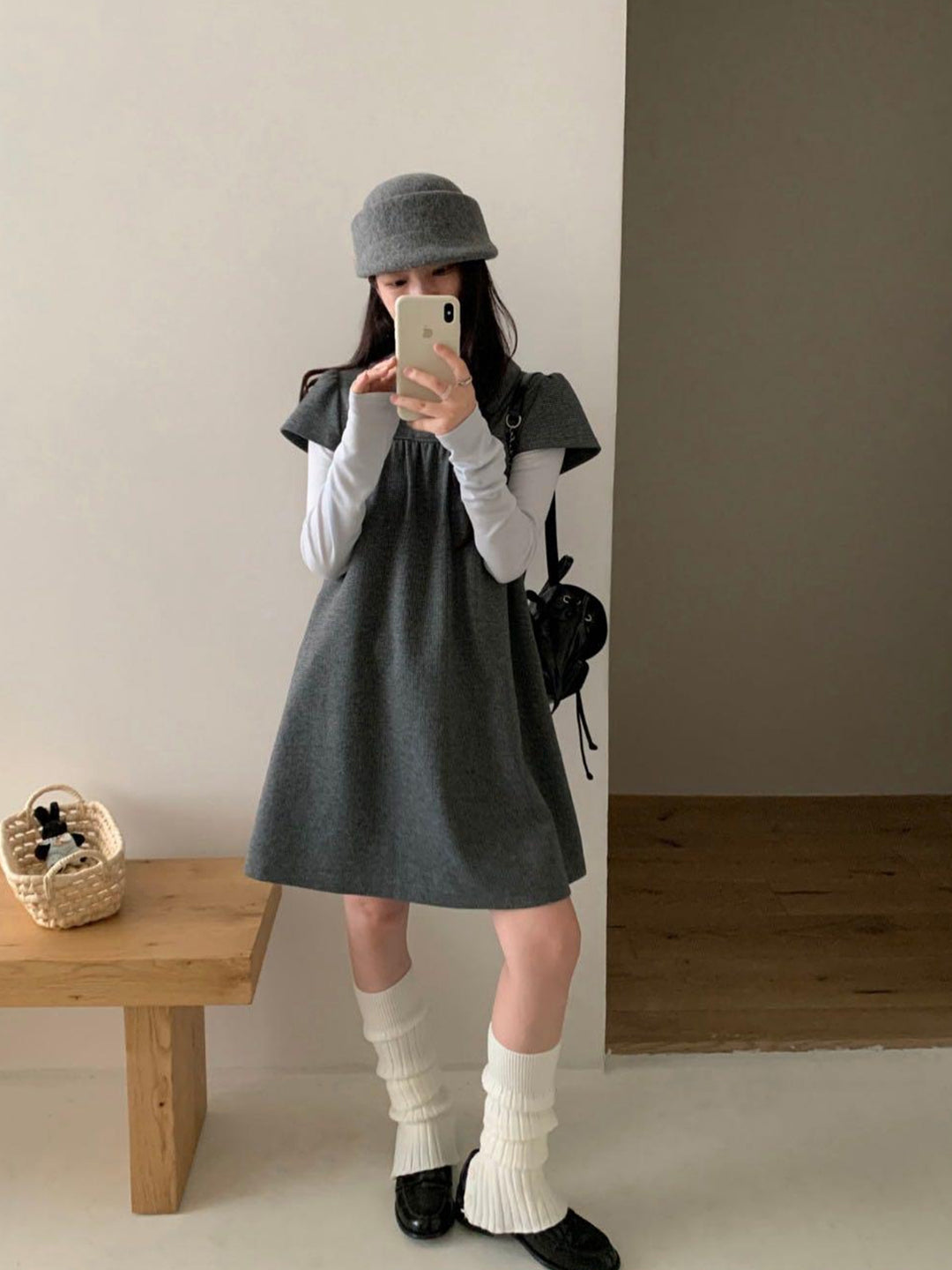 【dress】ノースリーブ折り襟ワンピース Q9044