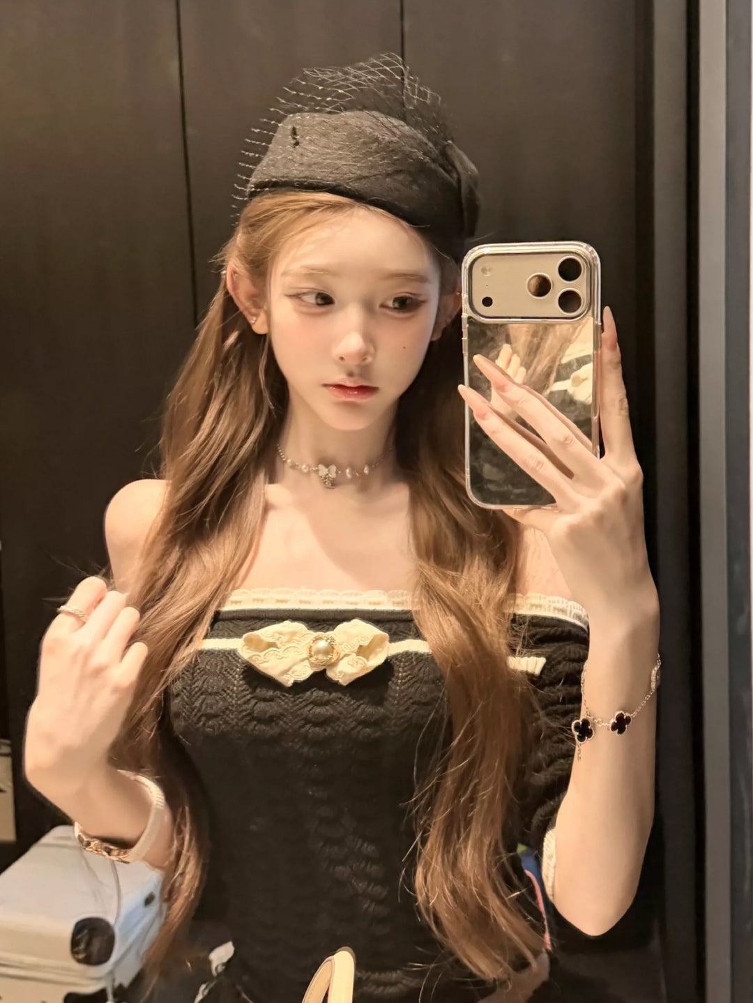 【tops】オフショルダーニットトップス Q9079