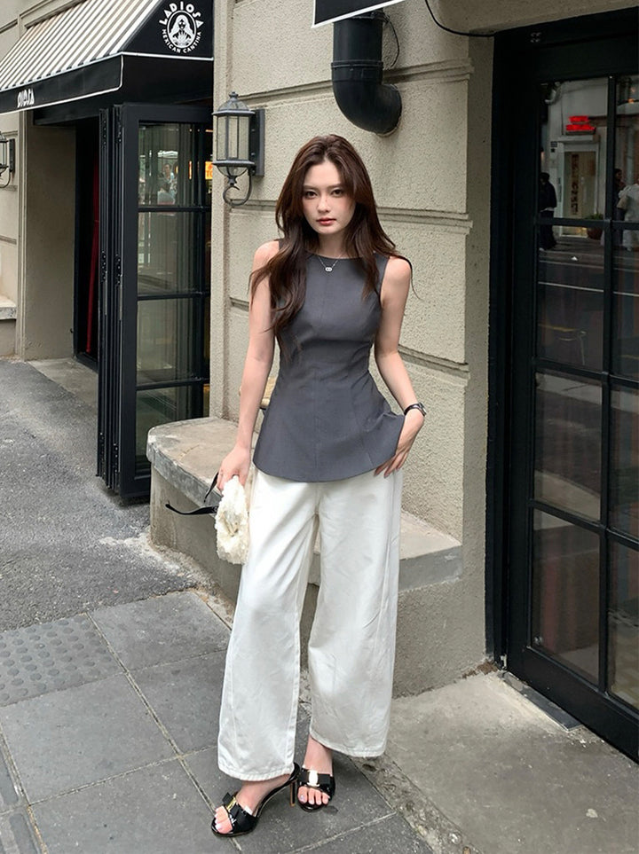 【tops】バックリボンベスト Q8878
