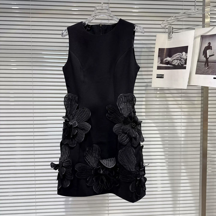 【dress】立体フラワーベストワンピース Q8695