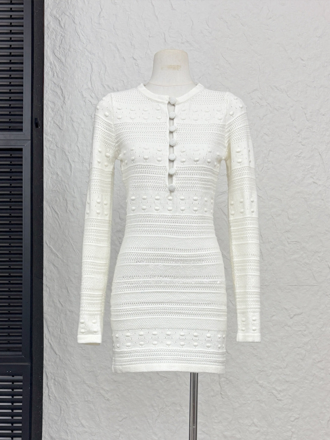 【dress】透かしニットワンピース Q9294