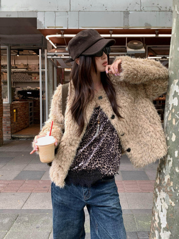 【outer】2色展開ファーコート Q9285