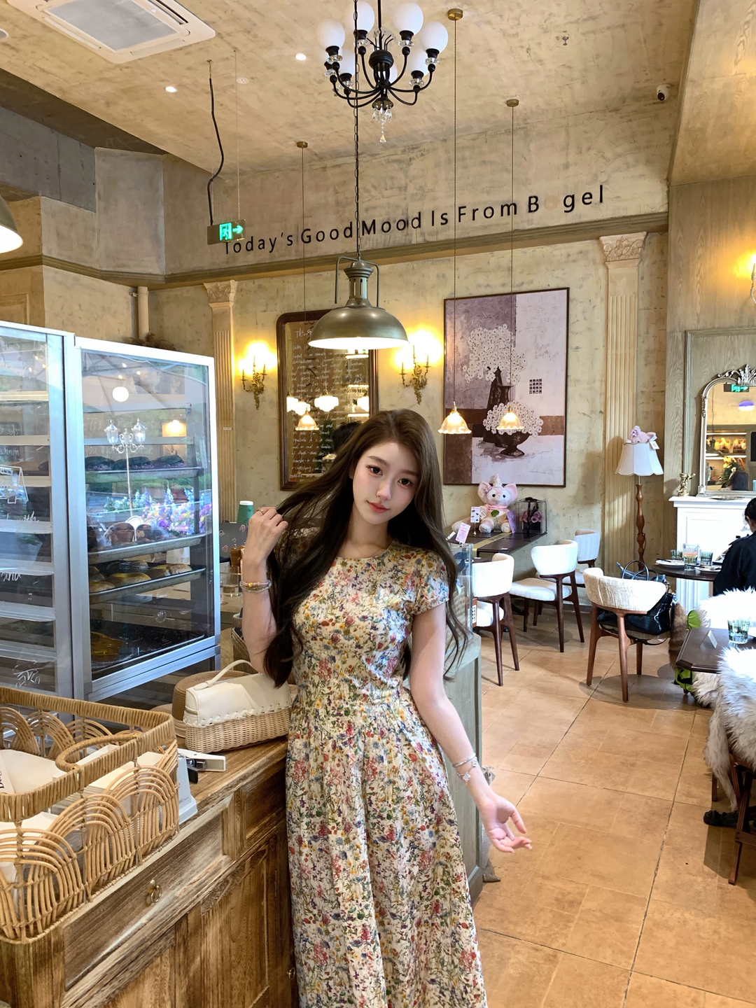 【dress】フラワー柄ワンピース Q8535