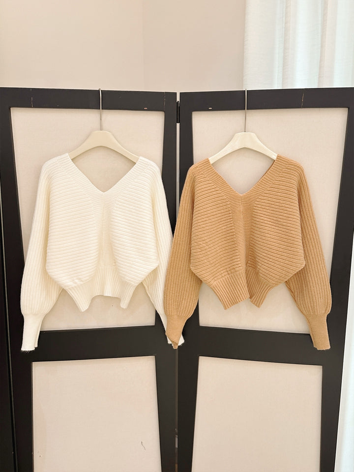 【tops】Vネックニットトップス Q9245