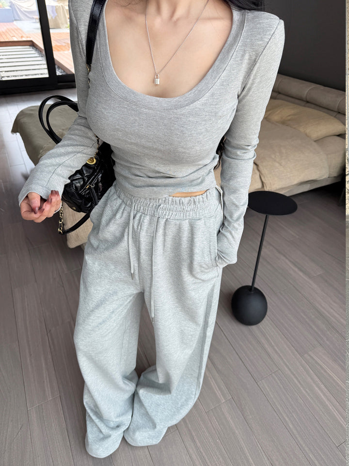 【bottoms】2色展開ドロストパンツ Q9212