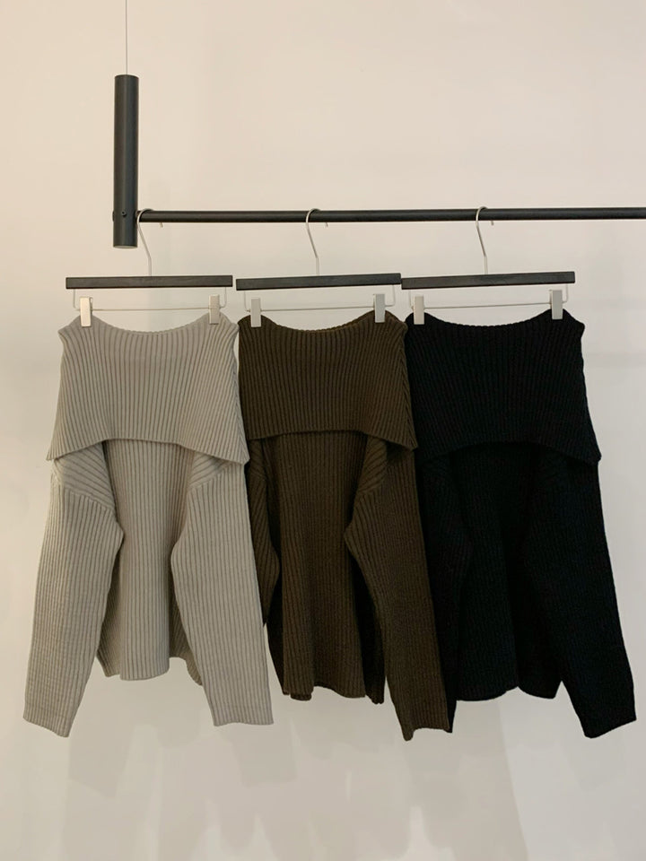 【tops】オフショルダーニットトップス Q9224