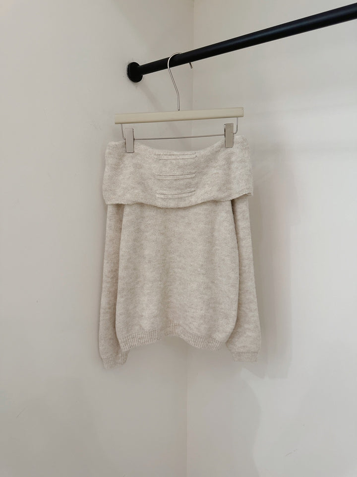 【tops】オフショルダーニットトップス Q9249
