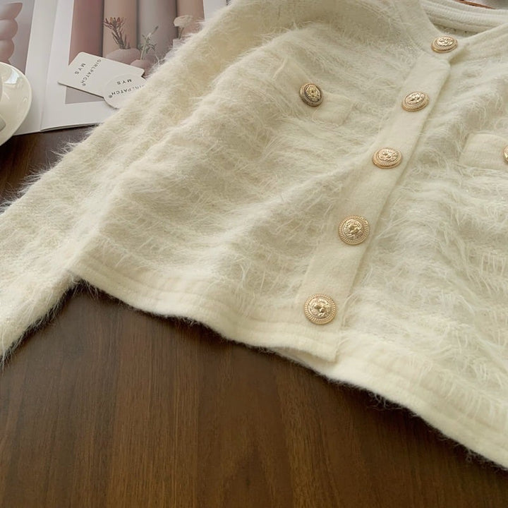 【outer】クルーネックニットカーデ　M27211