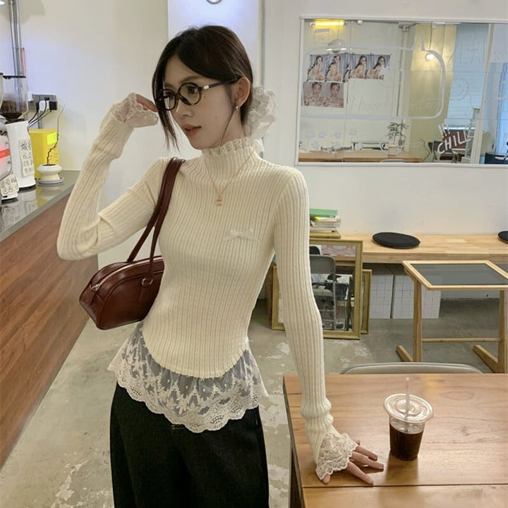 【tops】ドッキングニットトップス　M27458
