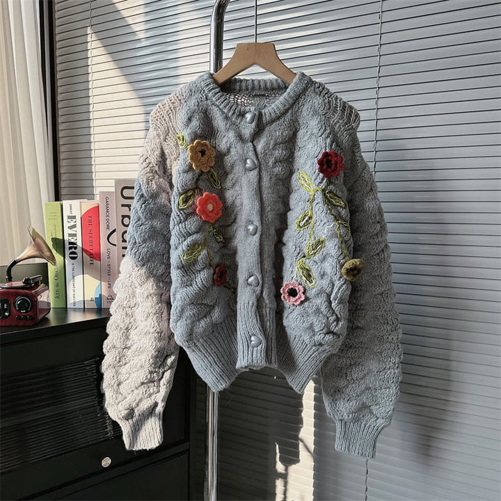 【outer】クルーネックニットカーデ　M18029