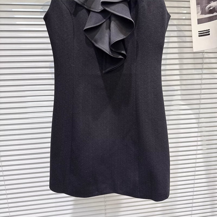 【dress】3色展開ベストワンピース Q7890