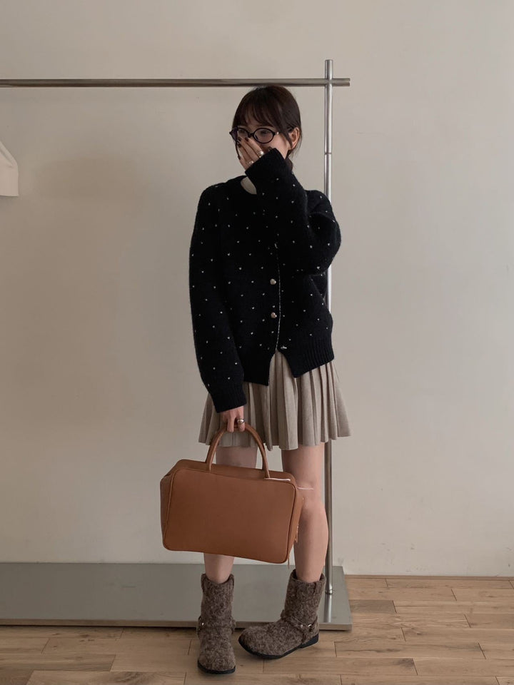 【outer】ハート柄ニットカーデ　M27245