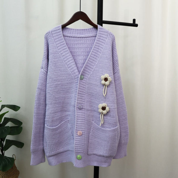 【outer】Vネックニットカーデ　M18707