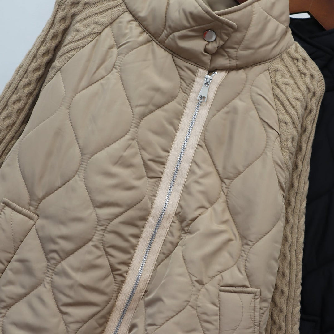 【outer】棉コートドッキングニットカーデ　M18242