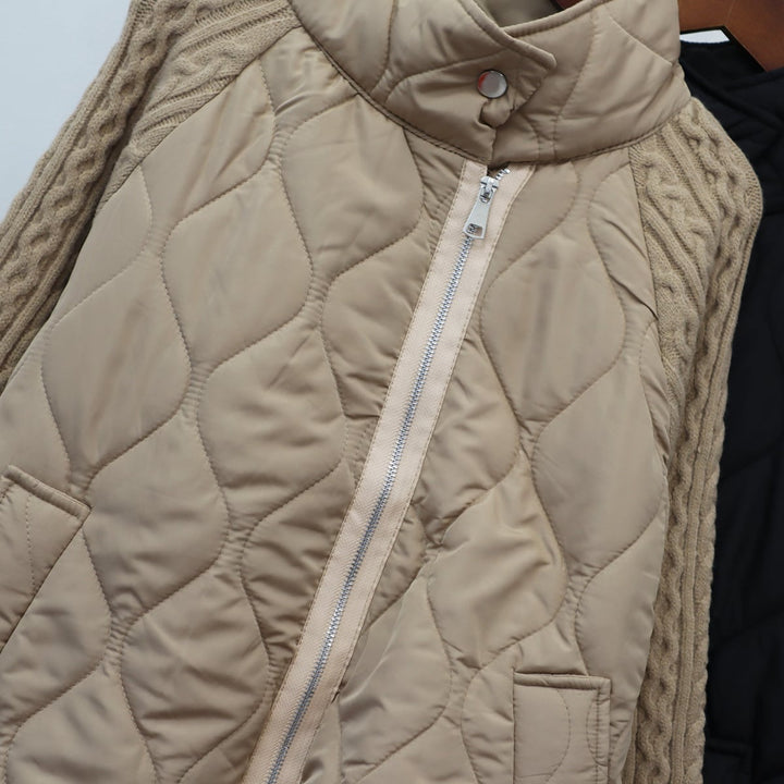【outer】棉コートドッキングニットカーデ　M18242