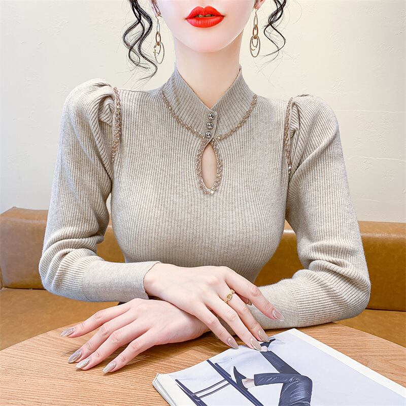 【tops】ビジューニットトップス　M28221
