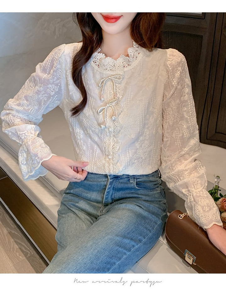 【tops】レースシャツトップス　M26568
